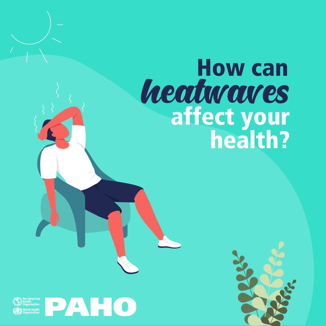 pahowho's tweet photo. #Heatwaves 🌡⚠️  can result in severe dehydration, exhaustion, heat strokes and even death. 

Other consequences can include the worsening of chronic diseases. 

Remain hydrated and keep cool! 

☀️ Find out more on heatwaves here ⬇️ 
https://t.co/774JkHKSjS https://t.co/iFgR37Q3ph