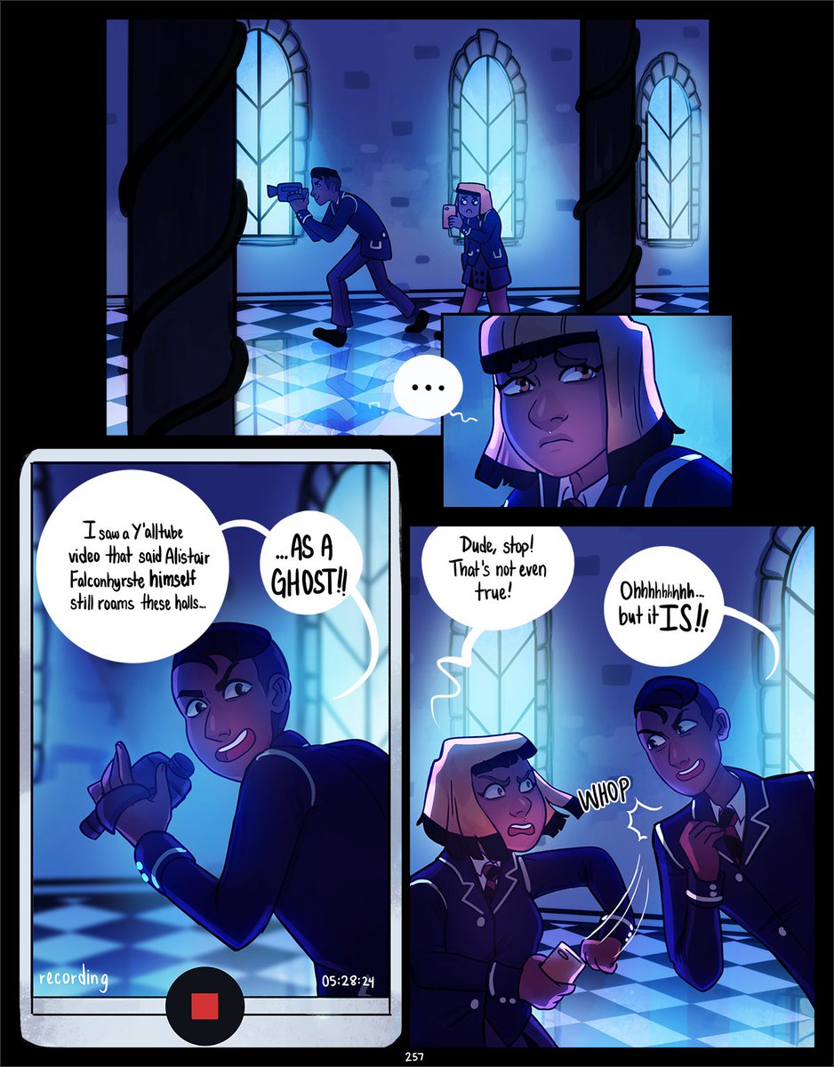 If you're unfamiliar, I've been working on my webcomic for 6+ years with @destructmaiden <3 We've been busy with life but we're looking forward to wrapping up part 1 of Falconhyrste soon!

Here's some sample pages to get you hooked 👀 