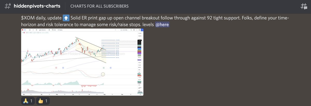 HiddenPivots's tweet image. $XOM daily ⬆️ Solid ER print, channel breakout continuation off HP $91 long trigger.
#HPchartroom