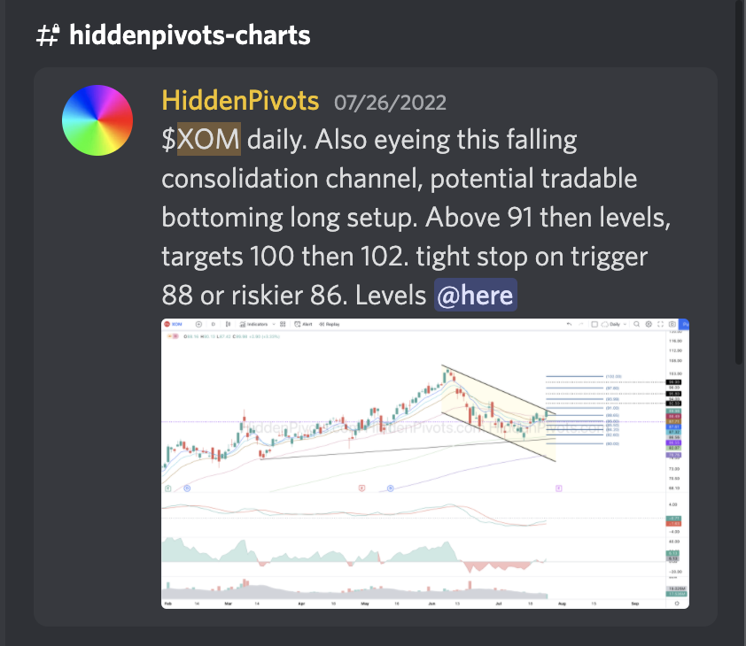HiddenPivots's tweet image. $XOM daily ⬆️ Solid ER print, channel breakout continuation off HP $91 long trigger.
#HPchartroom