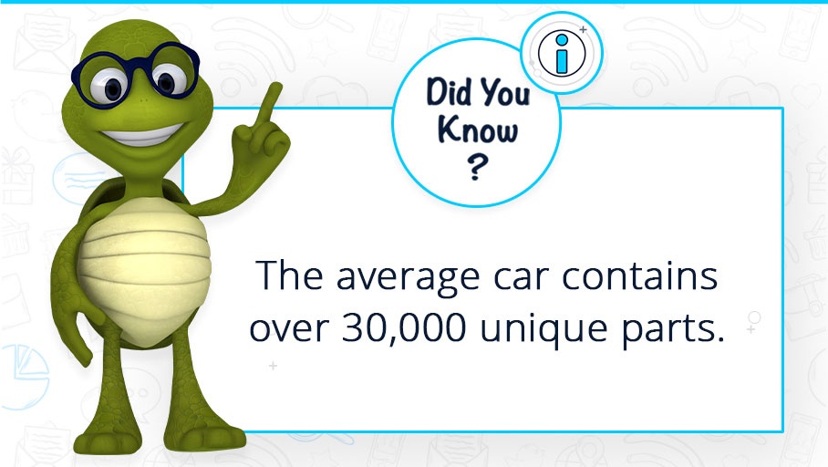 Pretected's tweet photo. The average car contains over 30,000 unique parts. https://t.co/ftjTxAIbvf https://t.co/IkZ7wDjgw9