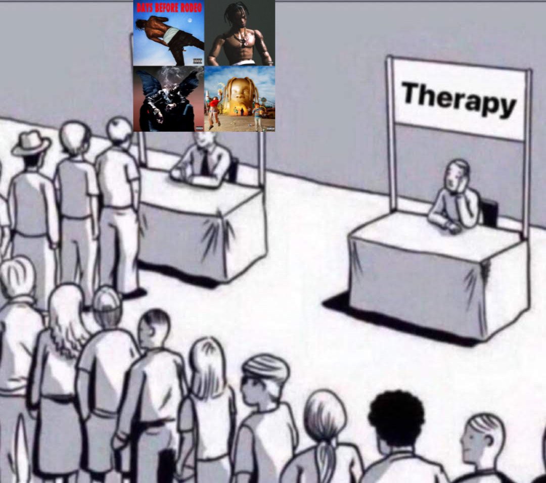 LAxFLAME's tweet photo. Travis Scott’s music > therapy https://t.co/fJmGOuoGni