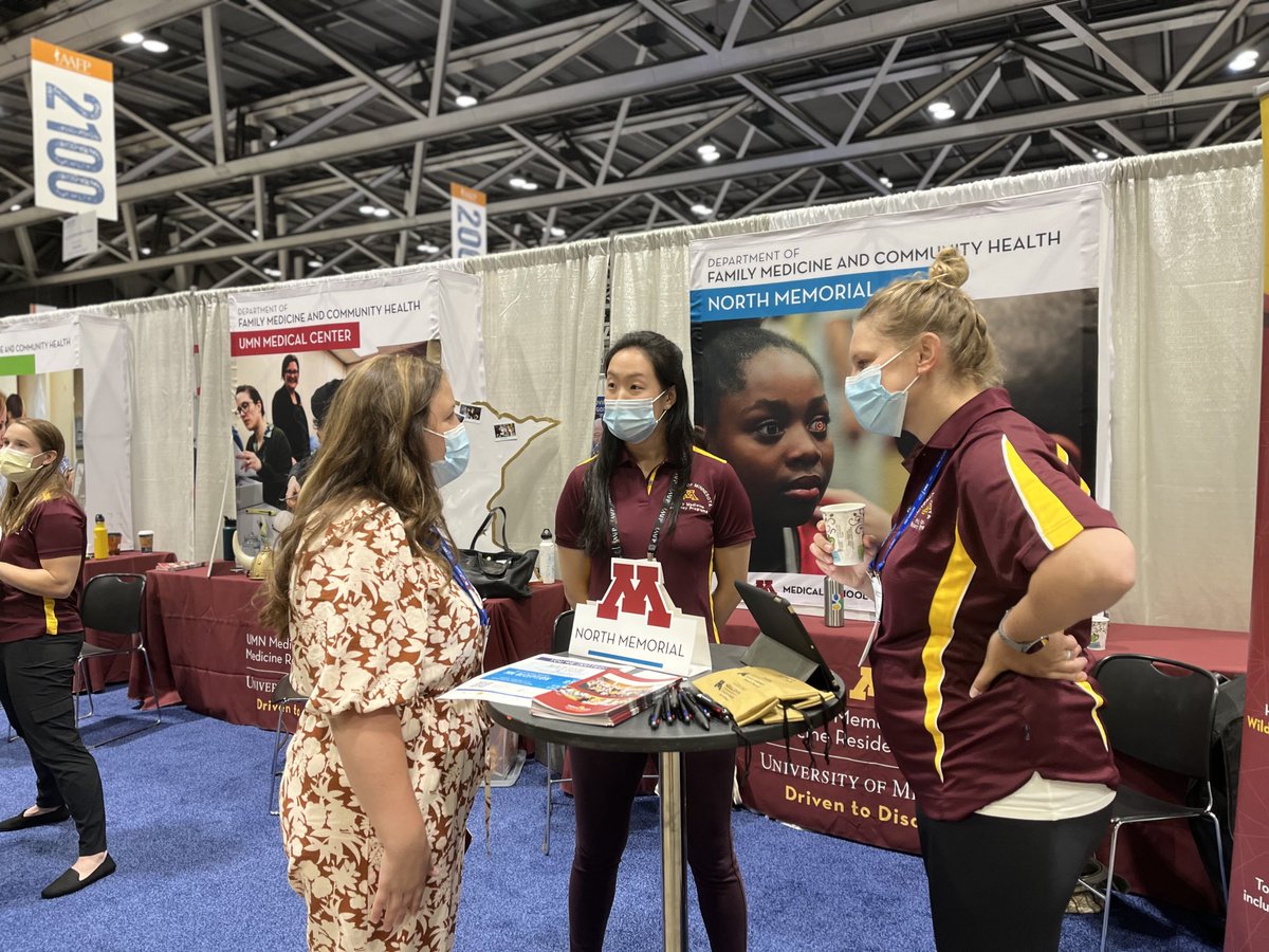 gate0051's tweet photo. In full swing #aafpnc. Come check us out!  UMN programs are in the 2200 row ⁦@NorthFamilyMed⁩ https://t.co/IZHrMcR3fK