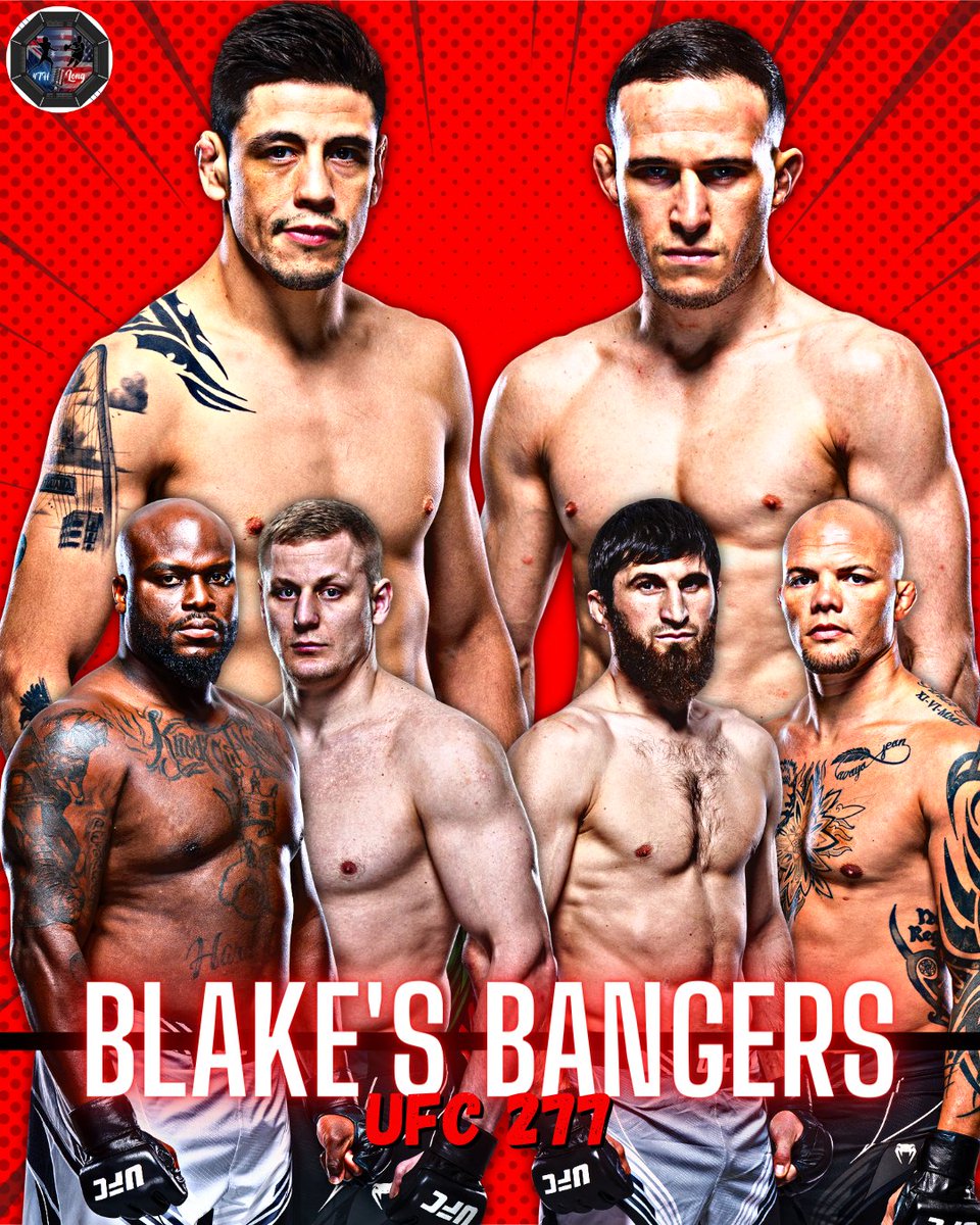💥#BlakesBangers for #UFC277💥

@blakecampbell11's must-see fights for tomorrow is the comain event, a heavyweight slug fest, and possibly the fight to crown the next LHW title challenger

What fight are you looking forward to the most?

#UFC #MMATwitter