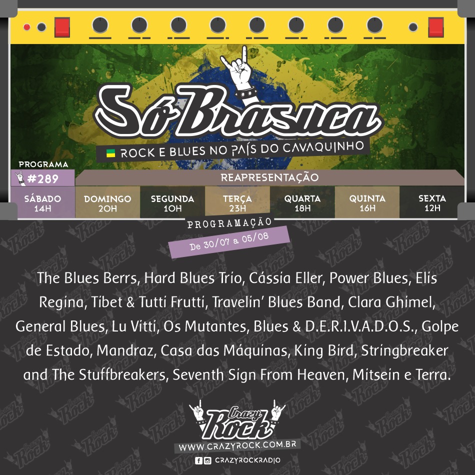 hellyeah_music's tweet photo. A partir de amanhã e até na Sexta da próxima semana, as bandas #Mitsein, #SeventhSignFromHeaven e #Terra estarão na programação do Só Brasuca, da Rádio Crazy Rock.
🔗 Ouça em https://t.co/VP1gQhKXDo e siga @crazyrockradio no Instagram e no Facebook https://t.co/F9gYIyENYu