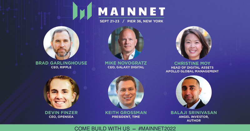 MessariCrypto's tweet photo. We’re excited to announce our first #Mainnet2022 speakers!

Get ready, because we have some big names joining us on stage, discussing even bigger topics.

Don't miss out. Register for Mainnet today! 
https://t.co/cau8lKYwAQ