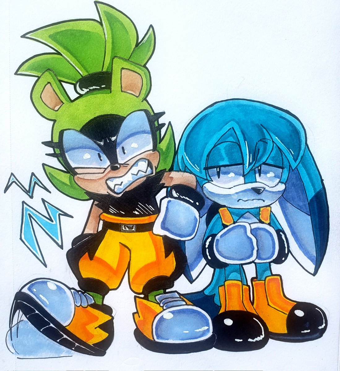 Classic Surge and Kit!
#SurgeTheTenrec #SonicTheHedgehog #sonicidw #KitTheFennec