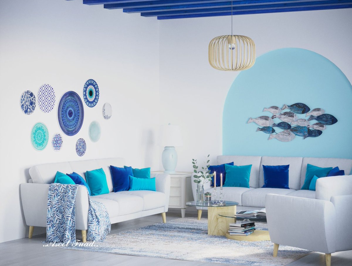 <a href="/SA_arch1/">صالح بن عبدالعزيز</a> الأبيض ودرجات الأزرق في شاليه من تصميمي باستخدام طراز البحر الأبيض المتوسط والذي يعتمد أساساً على هذين اللونين💙💙