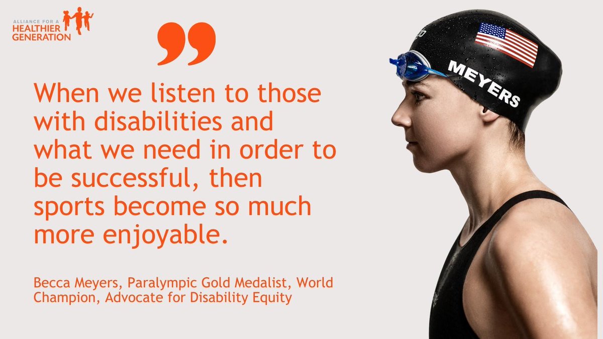HealthierGen's tweet photo. In honor of #DisabilityPrideMonth, we're celebrating athletes with disabilities from our #GirlsInMotion summit, held earlier in June. Celebrate with us and @becca_meyers -- Paralympic Gold Medalist Advocate for Disability Equity. Read Becca's full quote in the comments. https://t.co/SCBFrtP4Rg