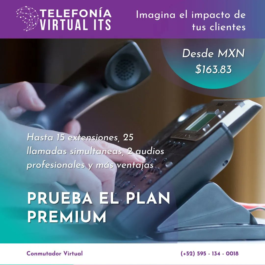 TelefonVirtual's tweet photo. Descubre cual de todos nuestros planes te conviene más.

Contrata ya: https://t.co/DzpYy4snVf

#digital #marketingdigital #productividad #telefonica #encuesta #encuestas #comunicación https://t.co/KbZqDgBbdz