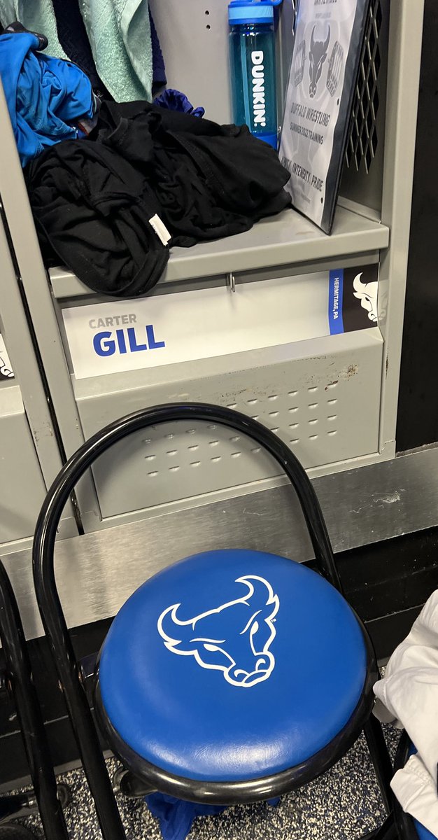 wendychrisgill's tweet photo. And his name is on! So very special.  It’s official-> He must be staying.  Lol
We are so very proud of this kiddo. 
💙🦬💙🦬💙🦬💙🦬💙🦬💙🦬💙🦬💙🦬
@UB_Wrestling @UBAthletics #UBPROUD https://t.co/ZgR1PShsDF