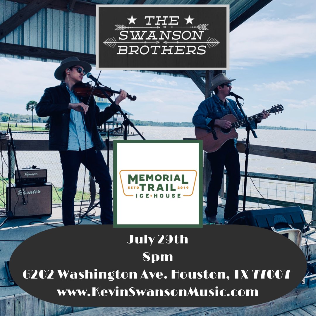 Swan_Bros_Music's tweet photo. 📣 Houston, TX📣 

Come out and join us TONIGHT at Memorial Trail Ice House as we jam out and rock the night! We kick things off at 8PM. Hope to see y’all there!! 🎻🎶

#swansonbrothersmusic #texascountrymusic #livemusic #MemorialTrailIceHouse #kevinswansonmusic https://t.co/afb8O6ldhI