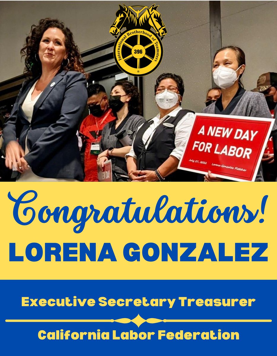 Congratulations to our Union Sister @LorenaSGonzalez who just got sworn in as the new Executive Secretary Treasurer of the California Labor Federation. She is the first woman and person of color to lead the Federation. #UnionStrong