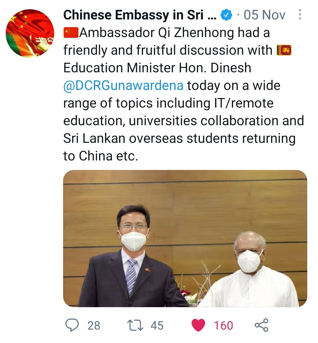 SLstudentschina's tweet photo. @ChinaEmbSL Picture without no context 🤣
5th November 2021
Overseas students returning 🤣
Fake Hopes from authorities
@ChinaEmbSL @JiRongMFA @DCRGunawardena @SLembassycn @SLembassycn
SL students still suffering from online education
@adaderana @SirasaTVlk @hirunews

#takeUsBackToChina https://t.co/XApqYtDdHV