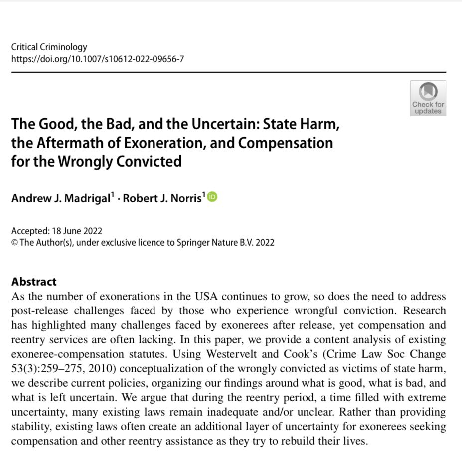 ICYMI: @RNorris_PhD and I have a freshly published article in Critical Criminology. link.springer.com/article/10.100…