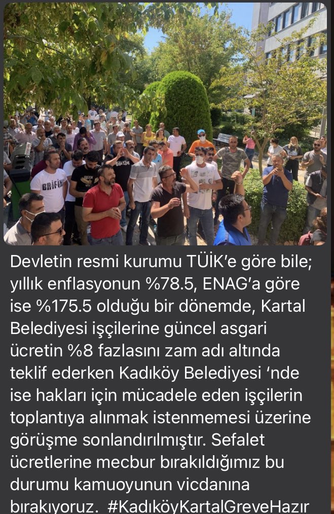 Biz emekçileri yok sayanı bizlerde yok sayarız #KadıköyKartalGreveHazır