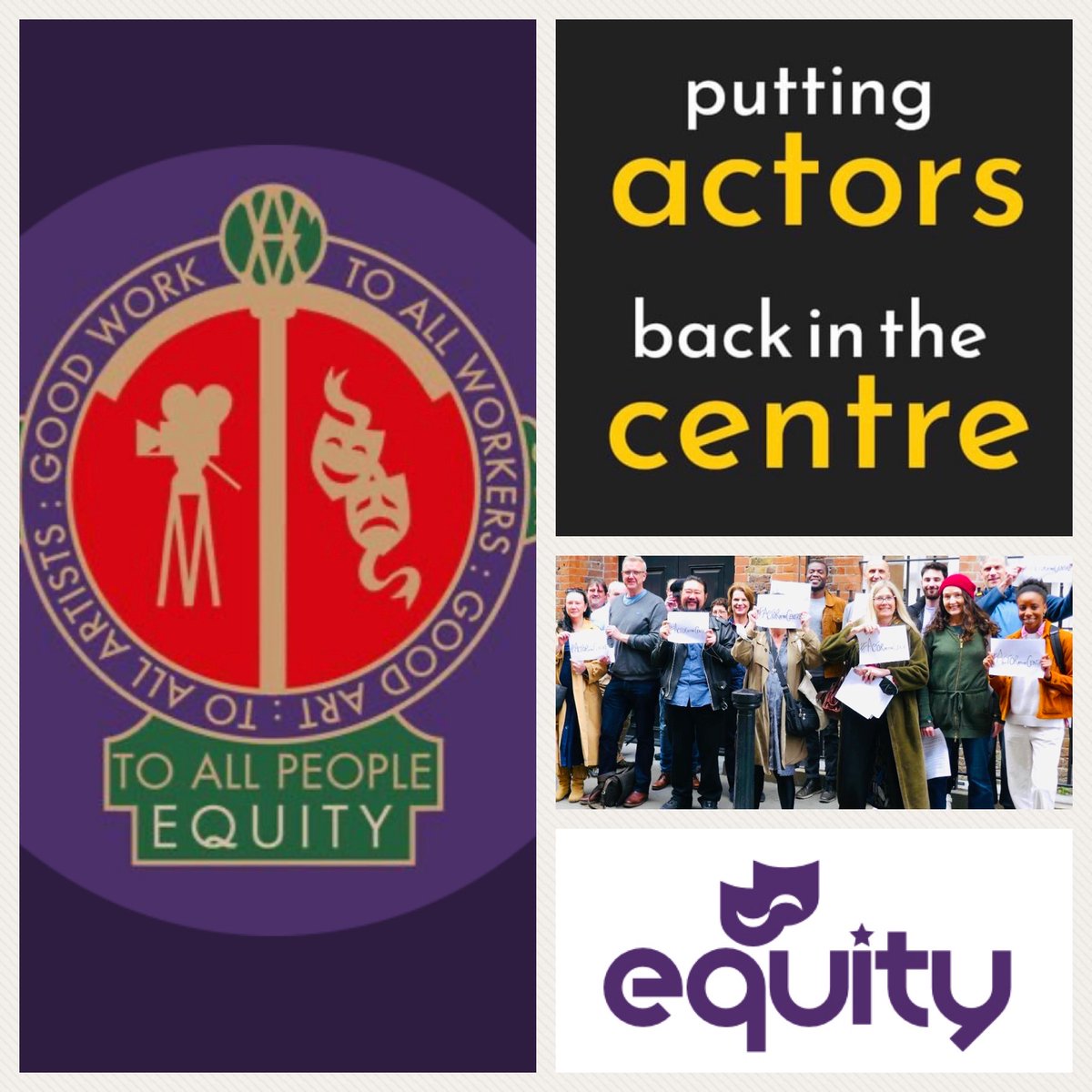 actoratcentre's tweet photo. Thank you to @EquityUK for standing in support of #actoratthecentre campaign. Together we are stronger in supporting the needs of the #actors of today and tomorrow #grassroots #standingtogether #puttingactorsbackinthecentre https://t.co/6tkJUGDkUl