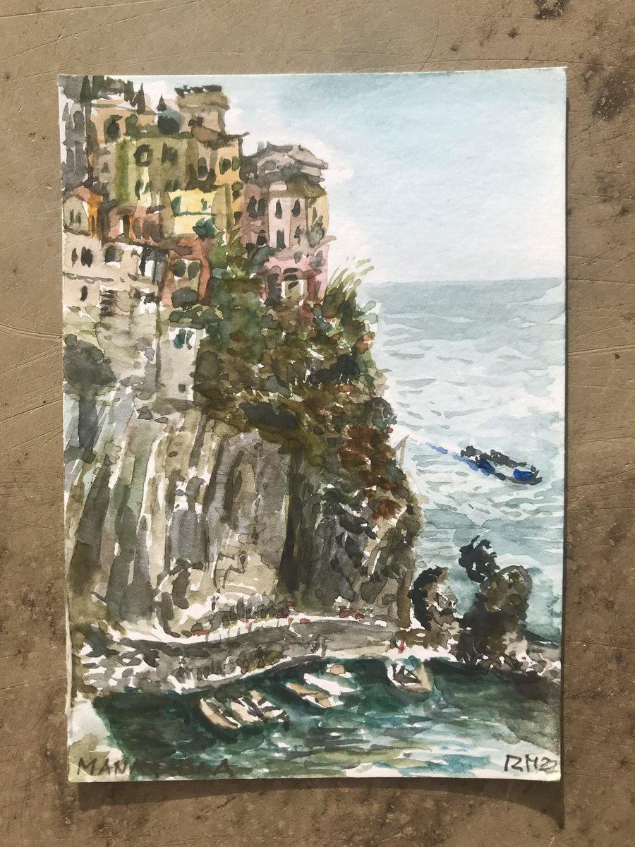RMuehr's tweet photo. #watercolor #pleinair #postkartenmaler #cinqueterre https://t.co/Bny1q3C2wy