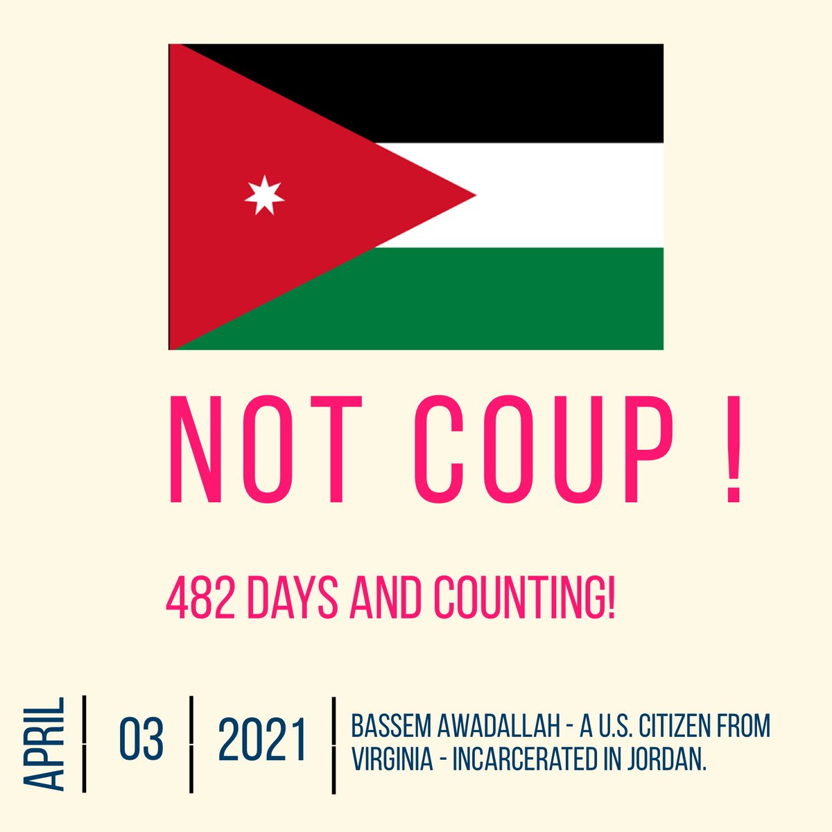 el5500's tweet photo. Let’s be clear. There was no #jordan coup in April 2021. #bassemawadallah was taken by the regime to force a position relative to regional influence. It is way past time for Jordan to step back from this quagmire it has created. Release Bassem Awadallah Now! https://t.co/myKbwkKOX7