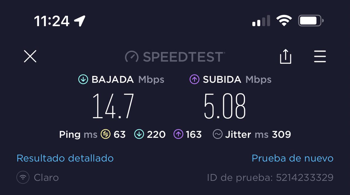 chamaguaJR's tweet photo. Señores de @claroelsalvador me hacen el favor de servirme la velocidad contratada para internet residencial. Estoy pagando por un servicio de 50Mb no por algo de 14.7. Me solucionan este problema inmediatamente por favor, muchas gracias https://t.co/XFSQvWDdqq