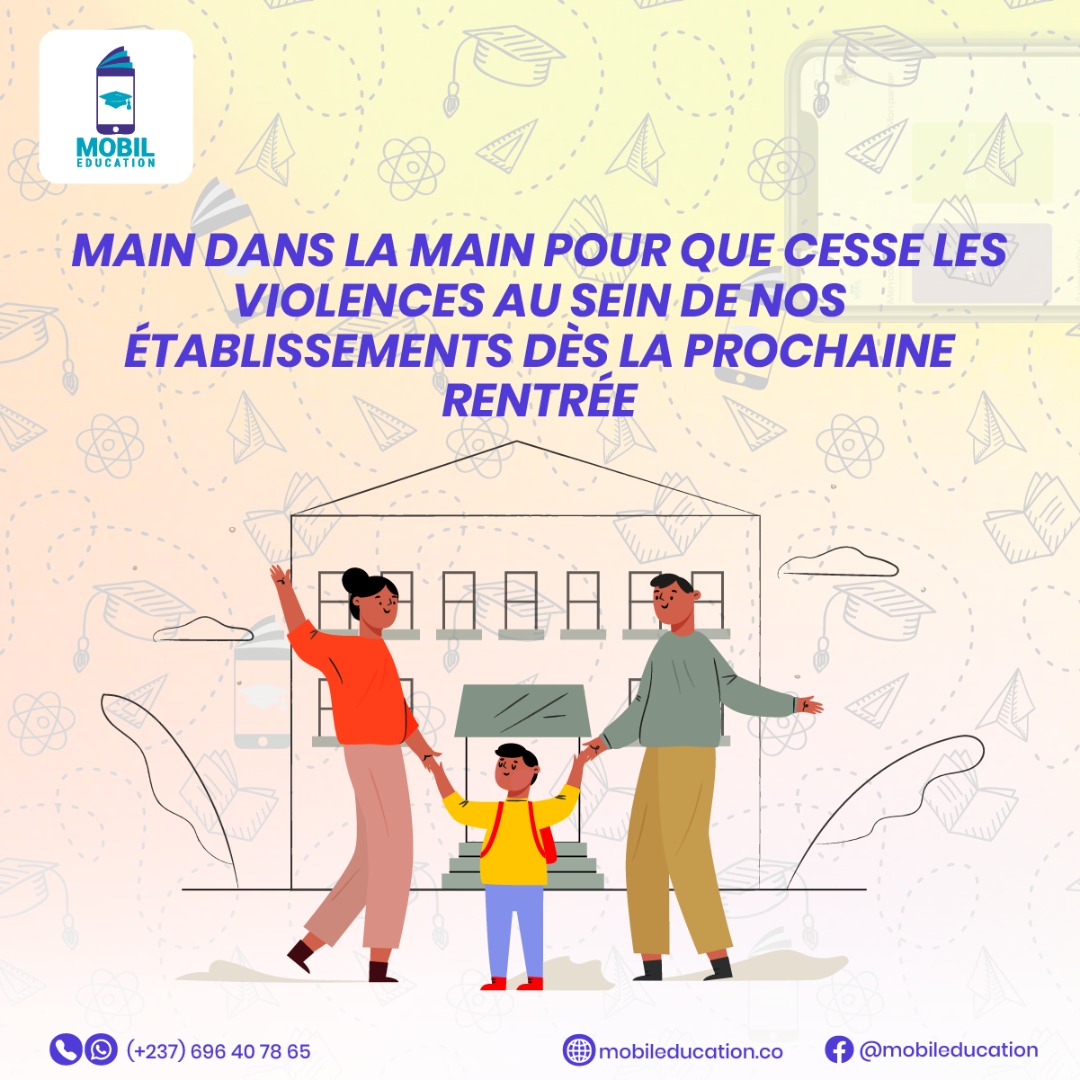 Mobil_Education's tweet photo. L’apport de tous dans l’éducation des jeunes est important, chaque acteur de la chaine a son rôle à jouer pour éradiquer la violence au sein de nos #établissements.Parents, #enseignants et élèves main dans la main pour une #jeunesse consciente de leur rôle dans la société. https://t.co/R8dbdGl8B3