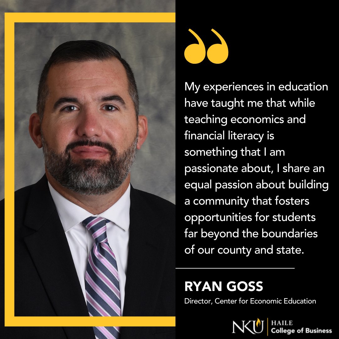 NKUHaileCollege's tweet photo. Ryan Goss will assume the role of director of our Center for Economic Education on August 1, 2022, leading NKU’s center that increases resources to help K-12 students and local educators learn about economics and personal finance.

Read the full article ⬇️
https://t.co/XZwyX3NT0L https://t.co/qfMsTBgUMY
