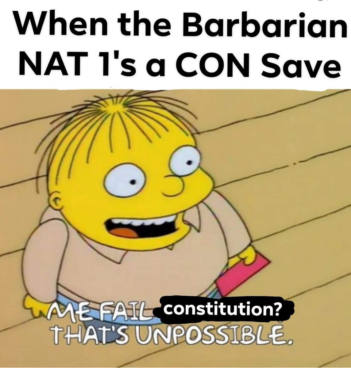 bottlecapdnd's tweet photo. Poor barbarians with their incredible constitution ☠️☠️

#dungeonsanddragons #dnd #dnd5e #dndmemes #dndmeme #dungeonsanddragonsmeme #dungonsanddragonsmemes #rpg #nerd #roleplay #geek #d20 #dice #gaming #rollordie #geekingout #campaignlife #recap #story #storyarc #dndnight https://t.co/SMkg2XIfHo