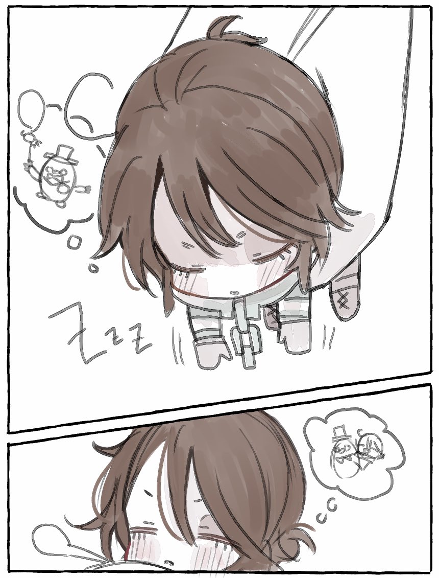 Prompt: Baby (teeny) Luca waking up from a long nap

It's bring your pet to work day :> 

And enjoy the gradual decline in effort LOL

Was gonna leave it black and white like the rest but i had to color in Bi'an's hair…

2/6 