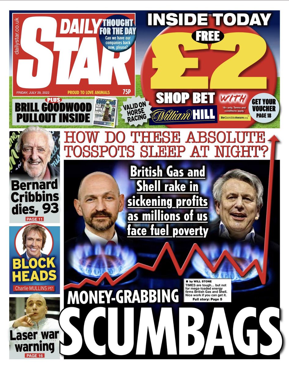 XRebellionUK's tweet photo. Maybe if the @dailystar celebrated Insulate Britain's demand instead of their imprisonment, we'd be more insulated from the #EnergyCrisis &amp; bills hike this winter. 

The Goverment must stop funding energy giants and start acting to reduce our energy bills and emissions today. https://t.co/CCKqlW2Jm2