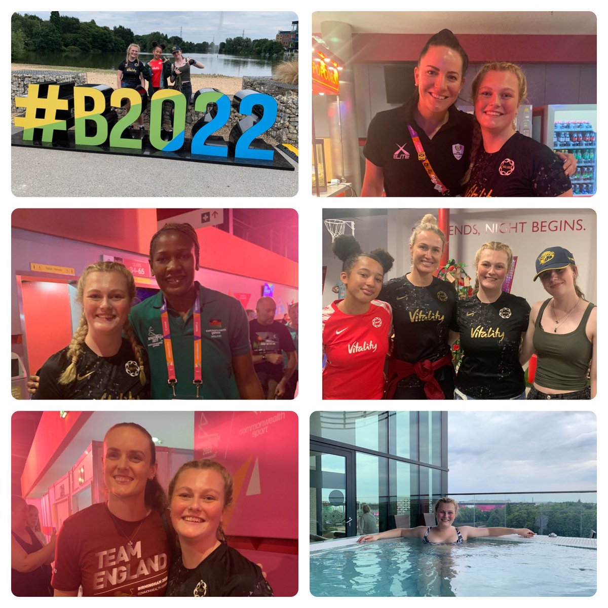 A fantastic day watching @EnglandNetball  at the @BirminghamGames with great friends @fibertie @AlisonYoung2207 with the opportunity to meet some inspirational athletes then time to relax in the spa @gentinghotelRWB before dinner @LeedsAthleticNC @FulneckSport @FulneckSchool