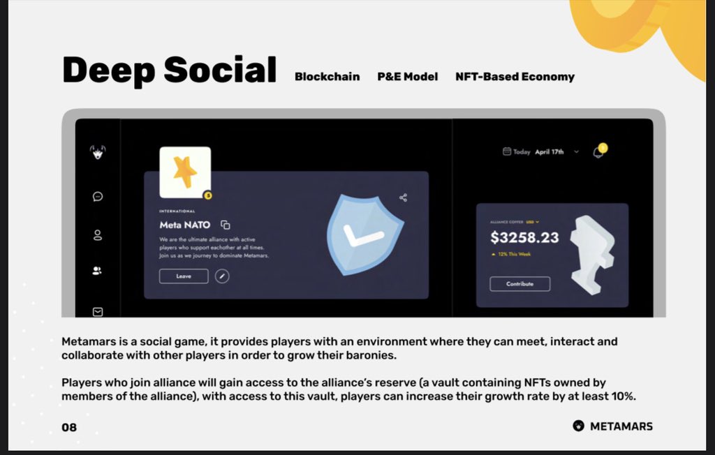 METAMARS is a also social game . Barons can meet and interact with each other on socially . Looking forward to our AMA TOMORROW. Timer has been set in the community t.me/safemarsinugro… . #safemarsinu #P2Egaming #nft