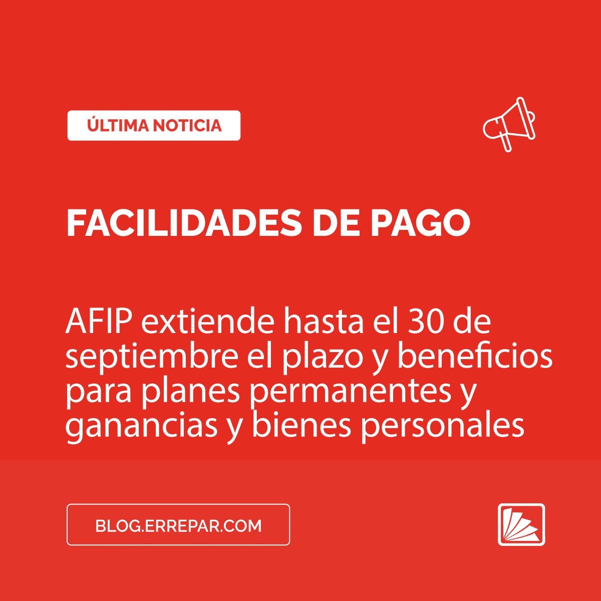 errepar's tweet photo. 🗓️ La AFIP anuncia una prórroga hasta el 30 de septiembre de 2022 los plazos para la cancelación de obligaciones relativas a ganancias y bienes personales y de los beneficios de planes de pago permanentes.

Más detalles aquí 👉 https://t.co/vhf4kZFWZA https://t.co/pJiJdw20YL