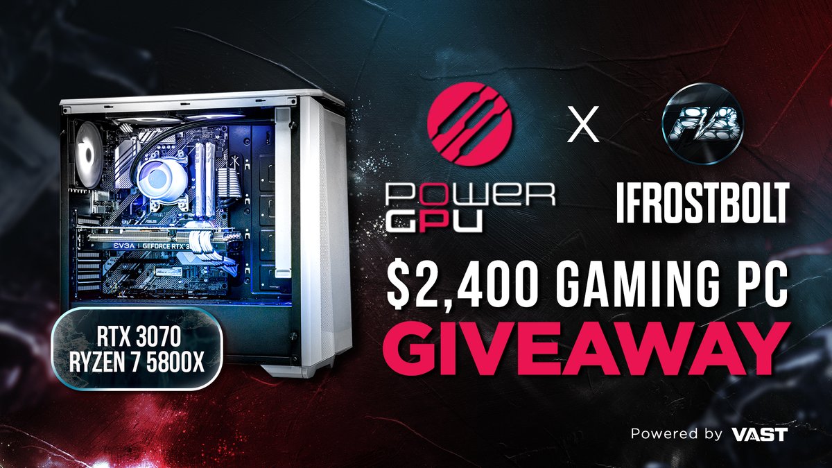 We are proud to announce @IFrostBolt as our next sponsored creator. He wants to give back to the community starting today with this epic PC Giveaway! - Retweet + Like - Follow @IFrostBolt + @PowerGPU + @VastGG Enter Here: vast.link/PowerGPU-x-IFr… vast.link/PowerGPU-x-IFr…