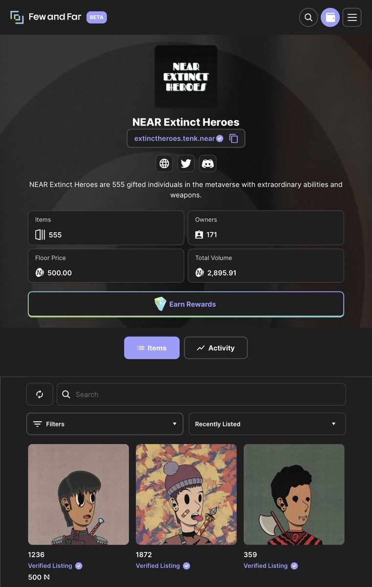 We’re live on <a href="/FewandFarNFT/">Few and Far Web3 & NFT Platform 🏝️</a>!

Check it out: fewfar.com/collection/ext…