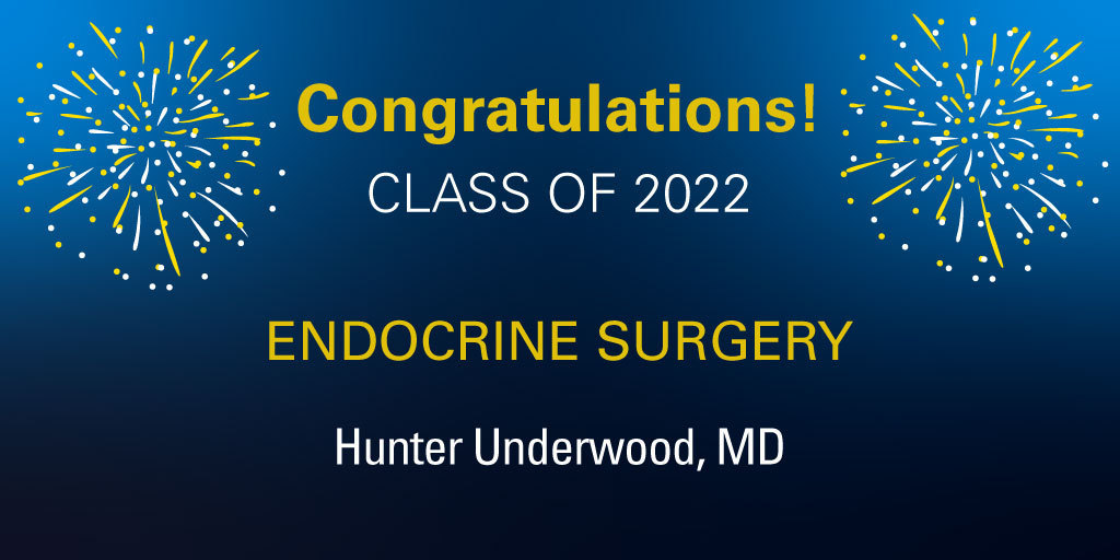 Congratulations on completing your endocrine surgery fellowship, @hjunderwoodmd!