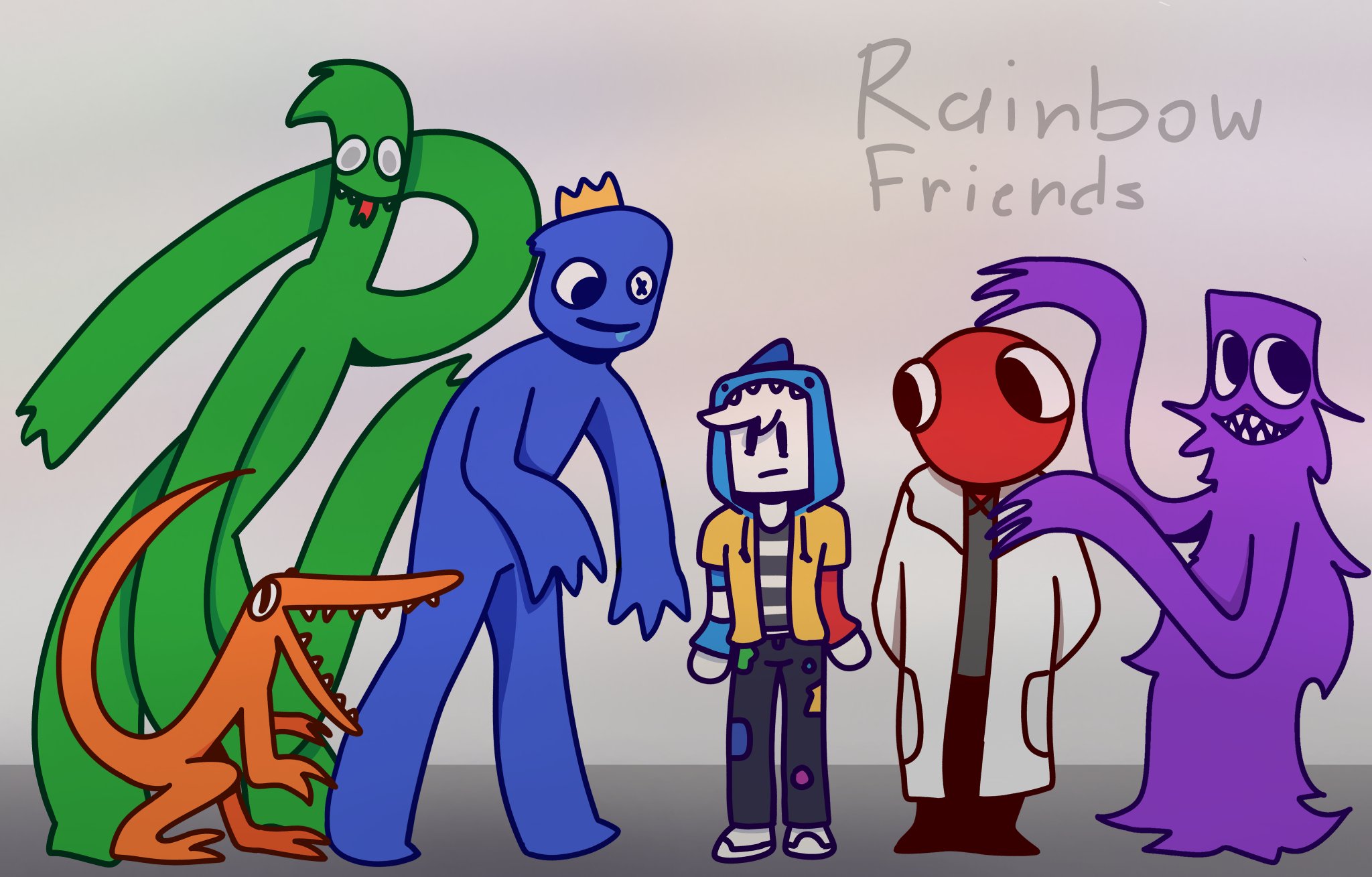 Drew some art of the recent roblox game rainbow friends! : r/roblox