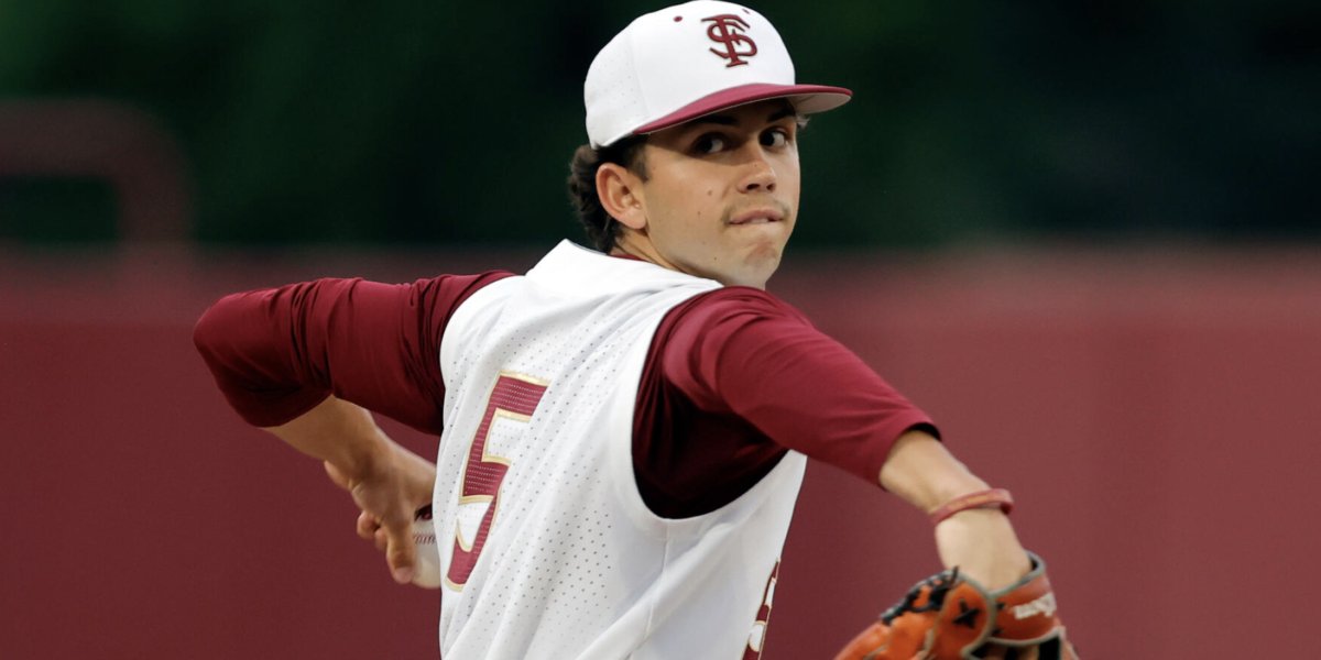 There are 12 pitchers in our #2023Draft Top 30, but 𝙟𝙪𝙨𝙩 𝙤𝙣𝙚 is a lefty. @wyattcrowell20 features a fastball up to 96 + late-breaking slider, and has a chance to lead the @FSUBaseball rotation next spring. 🔗 d1ba.se/3cHb1p8