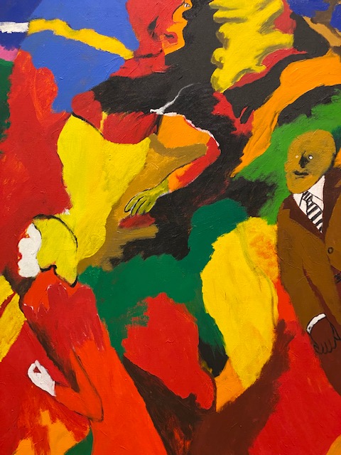 David_Salle's tweet photo. Who’s afraid of red, yellow and green ?
(And blue and black .) #RobertColescott @newmuseum https://t.co/iqW8DNQjXQ
