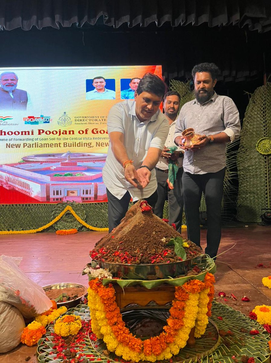 DajiSalkar's tweet photo. Had a #SoilCollection drive for the New Sansad Bhavan at #NewDelhi from  all holy places in Vasco and thereafter the #BhoomiPoojan of Goan soil collected from all parts of Goa.
#newparliamentbuilding
@rupesh_palyekar @BJP4_Vasco @BJP4Goa https://t.co/b2EuQ36W88