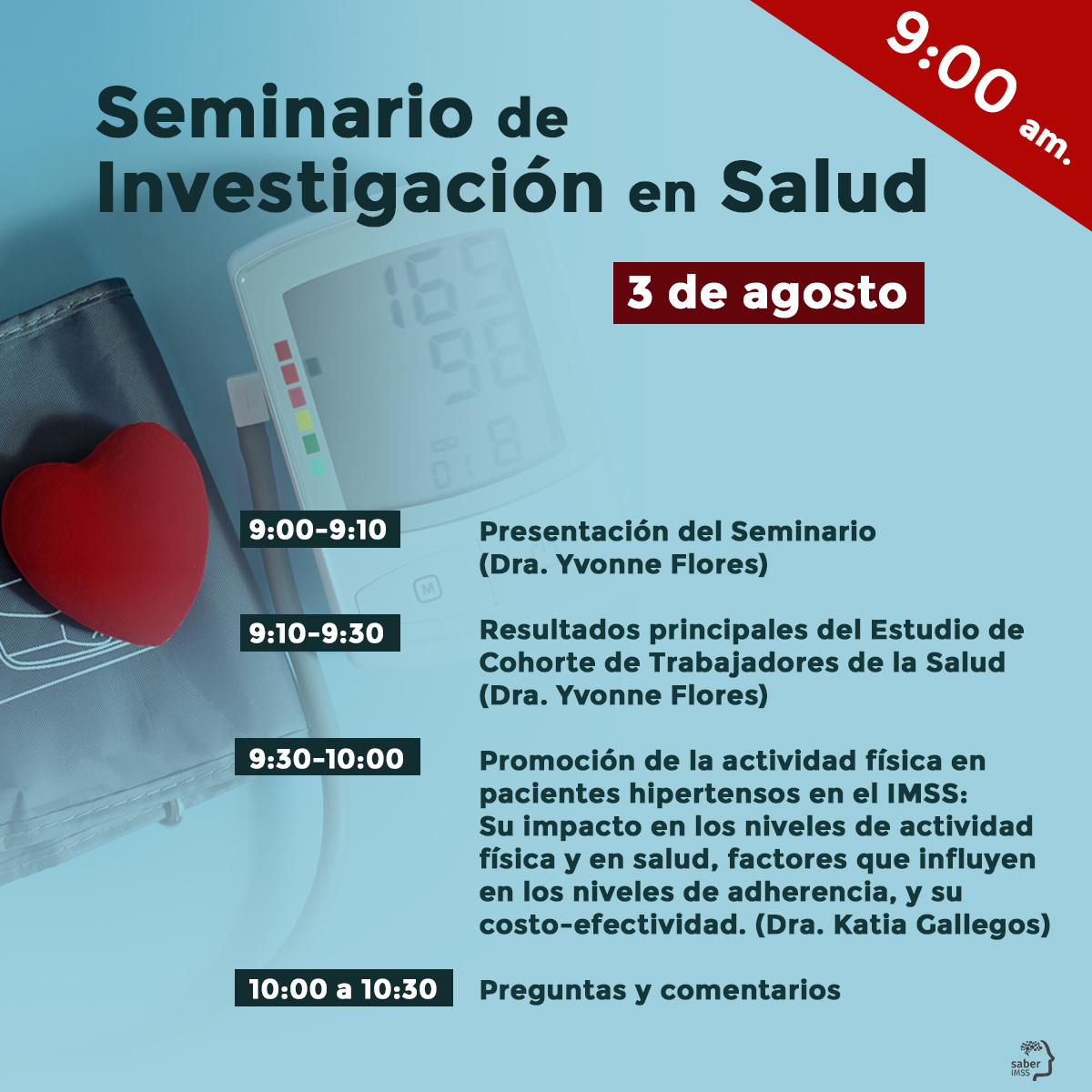 Saber_IMSS's tweet photo. 📈📊📑 La Coordinación de #Investigación en Salud, en colaboración con la Unidad de Investigación Epidemiológica y en Servicios de Salud, Morelos, presentan el siguiente seminario: https://t.co/Ufa0eeAM0t 
Código de acceso: 2022 https://t.co/VooDciIckB
