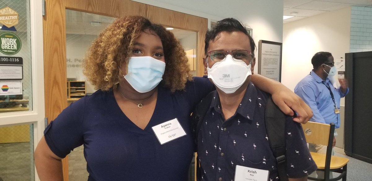 KrishRoyLab's tweet image. So awesome to see former @KrishRoyLab high school researcher Ayanna Prather, and UG researcher Clinton Smith, speaking at the #BobNerem symposium  today as #ProjectEngages graduates. @ibbgatech