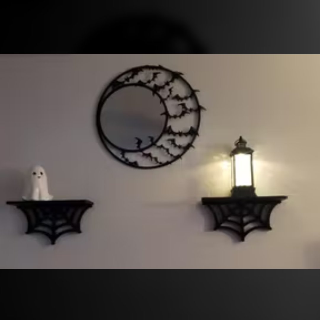 VampireFreaks's tweet photo. Loving this spooky set up from VRay using our Spiderweb Shelves! 🦇🕸️

#gothhome #gothichomedecor #gothhome #gothroom #gothic #gothichome #alt #alternativehome #gothy #gothvibes #spooky #spiderweb #vampirefreaks https://t.co/W05JhewBvk