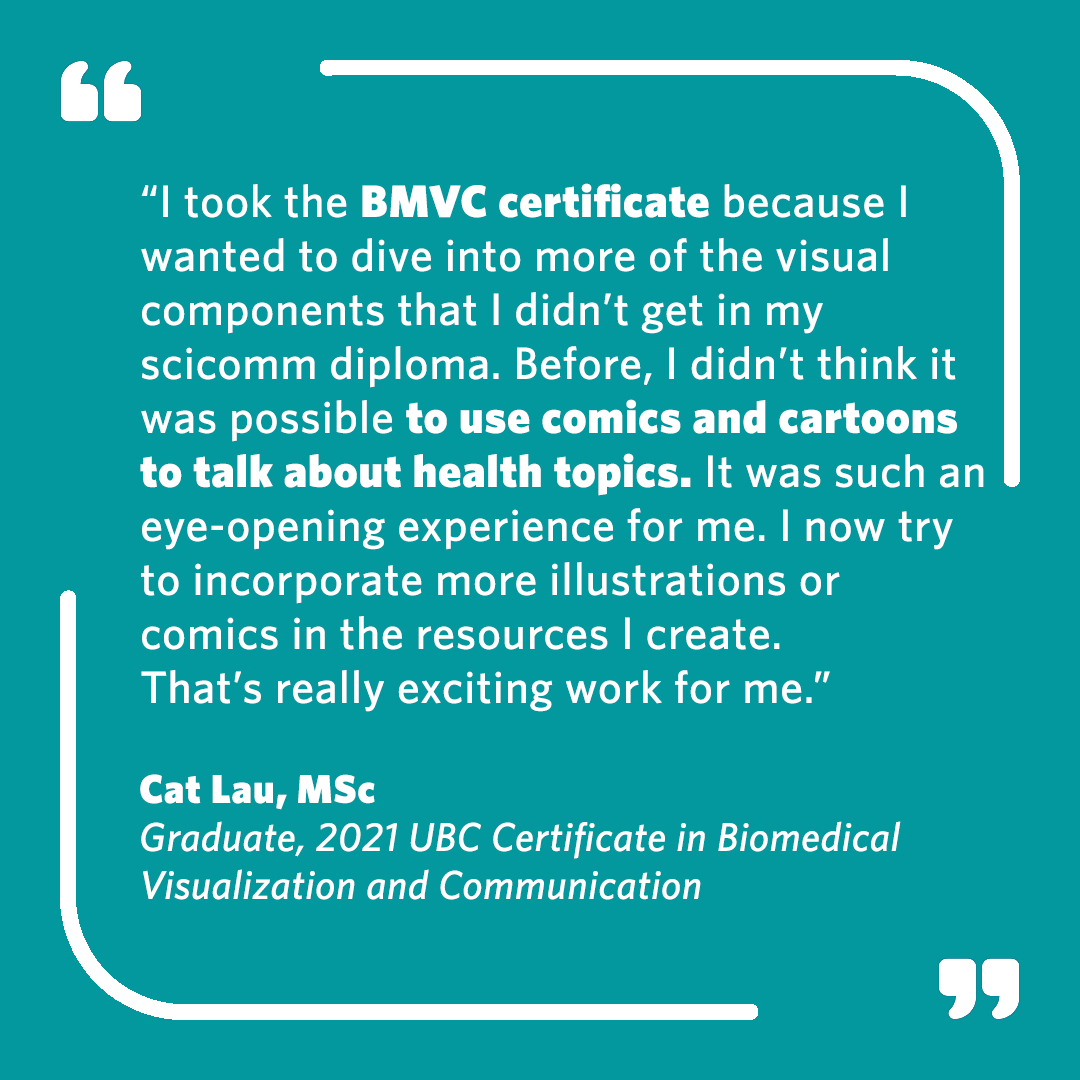 UBC_BMVC's tweet photo. Through the BMVC certificate program, Cat discovered how she could combine her childhood love for doodling with her passion for science communication by creating comics to talk about health topics.

Learn more about Cat’s medical communication journey: https://t.co/Va4ETDs4ID https://t.co/1Emqk422XY