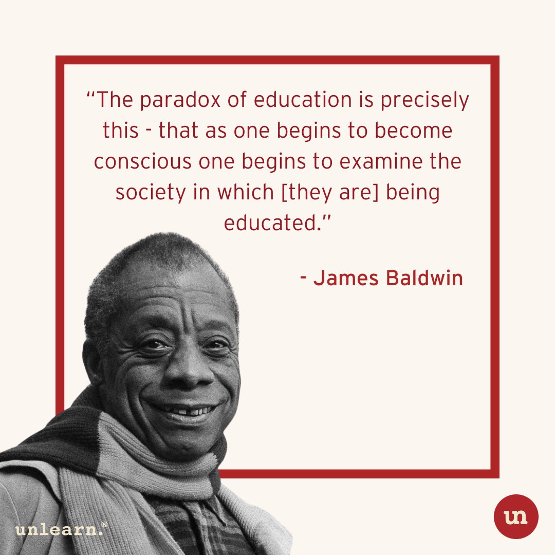 What are your thoughts on this quote? Share your reflections with us in the comments 🔍

#unlearn #education #jamesbaldwin #DiversityandInclusion #Equity #socialjustice