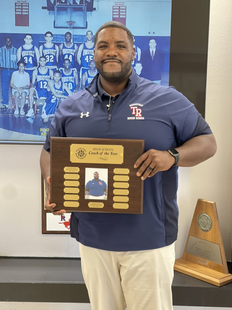 Truly humbled to be named <a href="/NeisdAthletics/">NEISD ATHLETICS</a> High School coach of the year. Thanks to all of my <a href="/NEISD/">North East ISD</a> teachers/coaches who cared and showed me how it’s supposed to be done! <a href="/TRRoughRiderFB/">Roosevelt Rough Riders</a> <a href="/WeAreTRHS/">Theodore Roosevelt High School - NEISD</a>