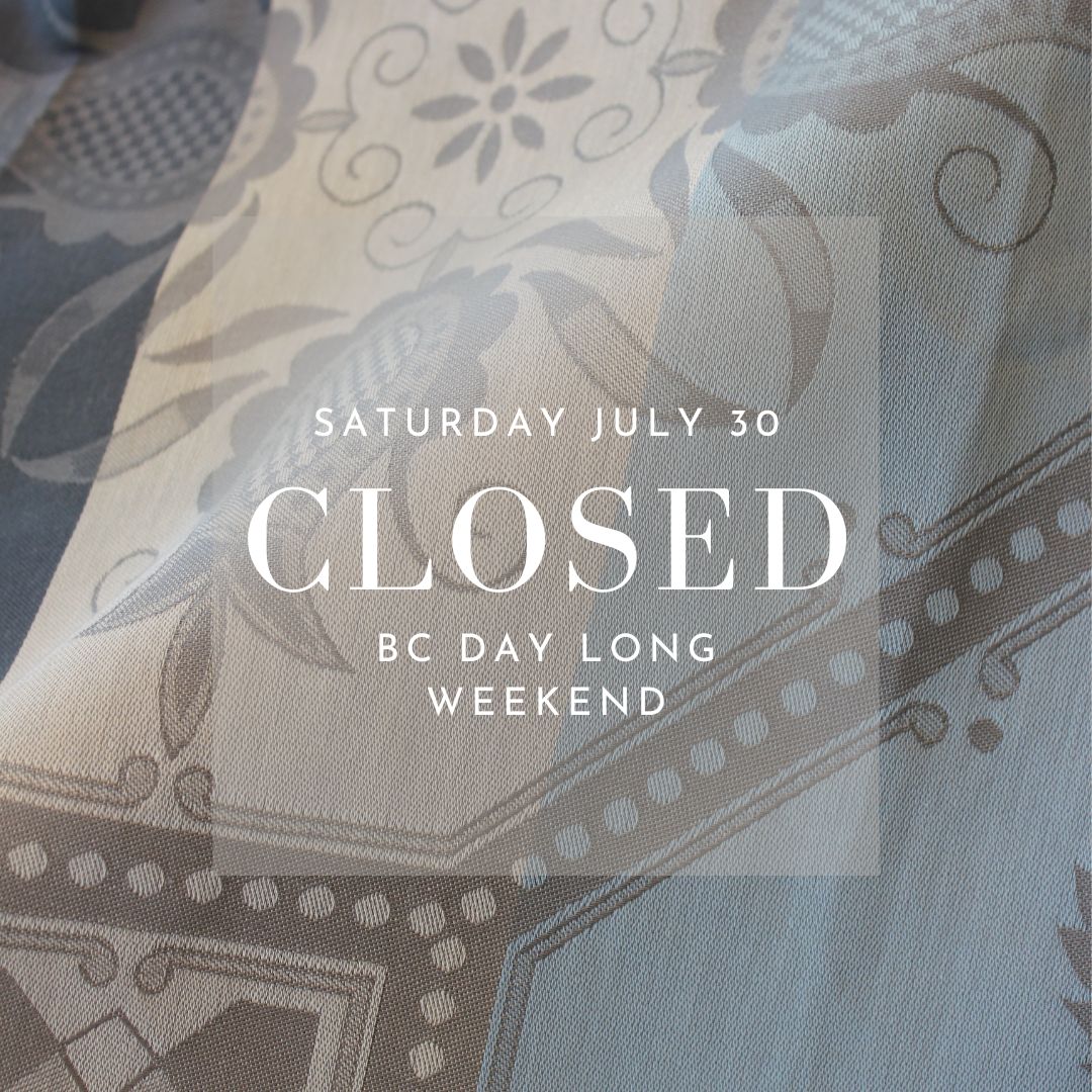 Our showroom will be closed this Saturday, July 30th for the long weekend. We will resume regular hours on Tuesday, August 2nd. Have a great long weekend! ☀