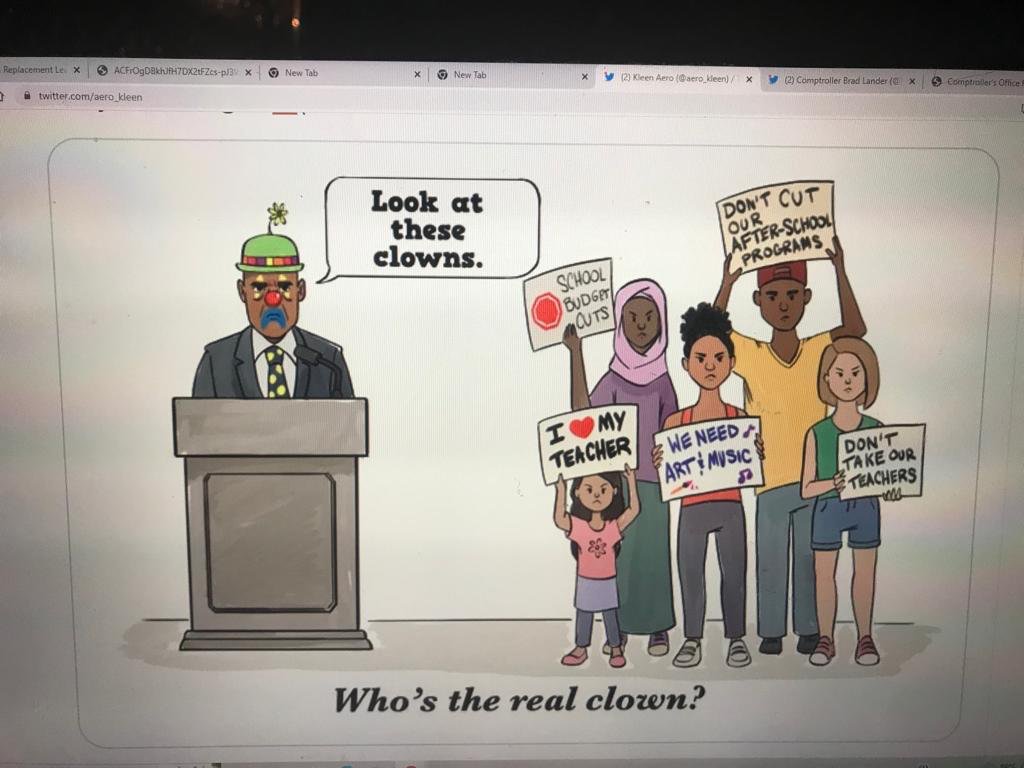 aero_kleen's tweet photo. Event ended over 2 hours ago BUT the messaging is vlear form parents, educators and advocates #mrswag #MayorE Restore $469million to the education budget Why wait on a judge's decision... That's your TP when asked by reporters this AM at this event.. #Restorethecuts @ny4rjps https://t.co/ZUDu2YD3ra