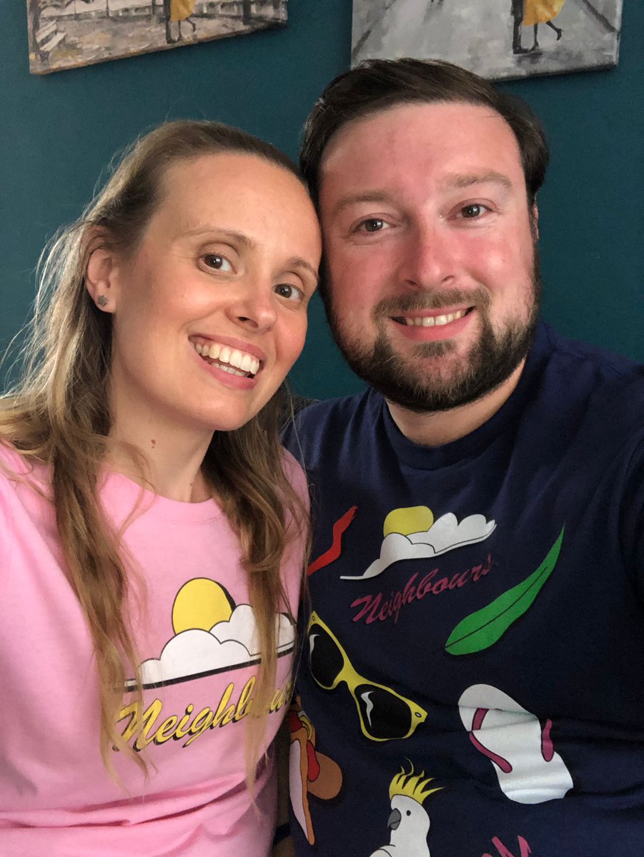 ScottyMcC_'s tweet photo. Our #Neighbours day today in honour of the finale after 37 years!

With our Neighbours merch on we've enjoyed our Aussie snacks and watched the 1st episode (Paul Robinson in a nappy 🙈)

Thank you @VickiMichelle21 for introducing me to the show.

Bring on the #NeighboursFinale https://t.co/M2wTPQH55S