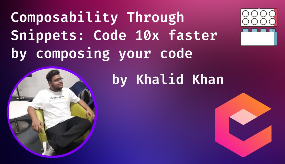 JavascriptJam's tweet photo. Code 10x faster after watching @_khalidkhan_ from @getcodiga speak at #composabilitysummit2022 https://t.co/IFw7wbHGpT https://t.co/QTZ6Gk1IEg