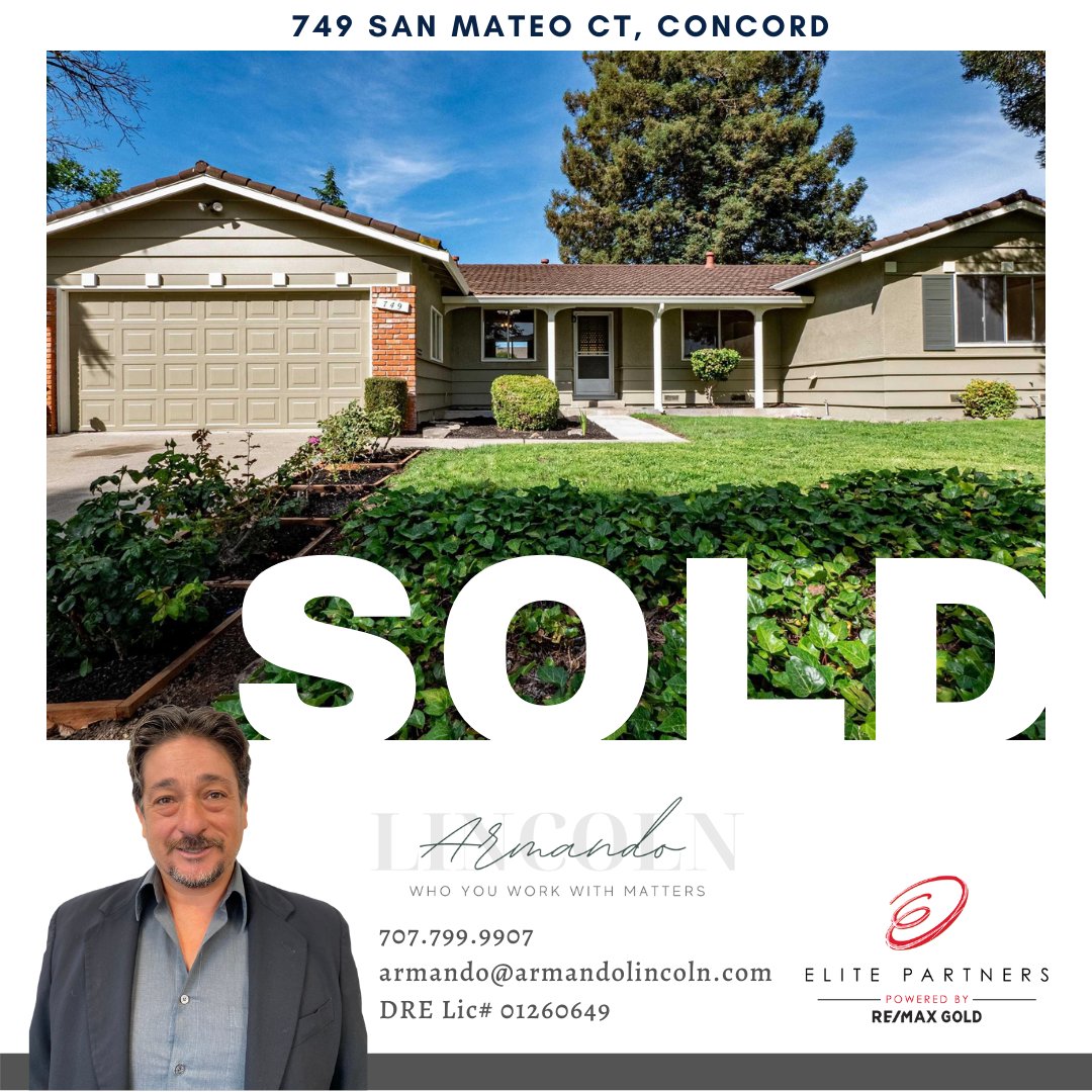 Navig8RE's tweet photo. SOLD: 749 San Mateo Ct, Concord
ποΈ 4 Bedrooms π 2 Baths π 1,633 sq. ft. SOLD: 1,000,000
Let's sell yours 707.799.9907
#sold #concord #realestate #realtor #realestateagent #home #realtorlife #househunting #dreamhome #realestatelife #realty #homesforsale #remax #remaxgold⦠https://t.co/HgCX81ChSy